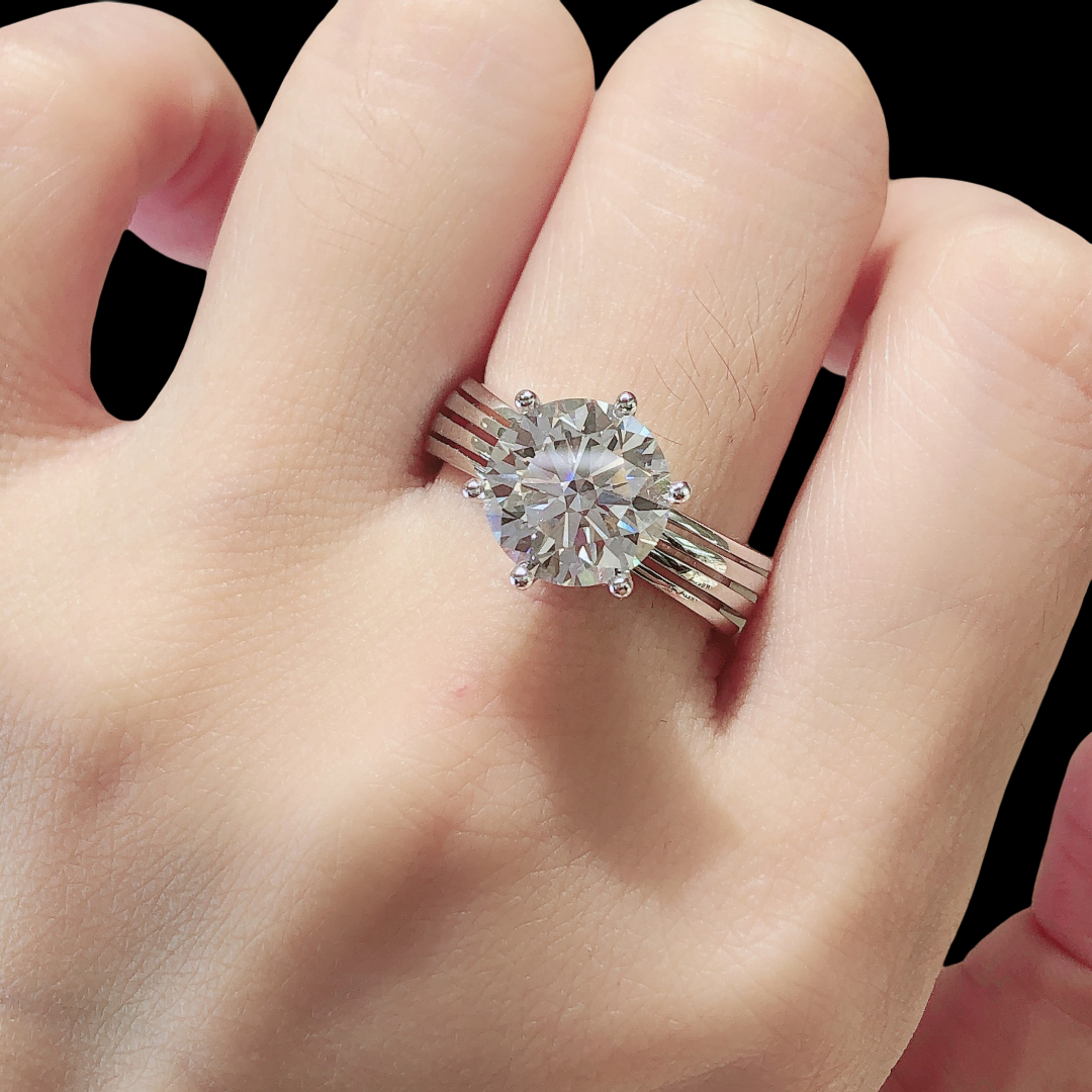 3.13 ct Round Brilliant Lab Diamond Ring – 18K White Gold