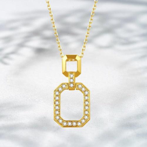 Modern Orbit |  Natural Diamond Pendant Necklace (18K Gold)
