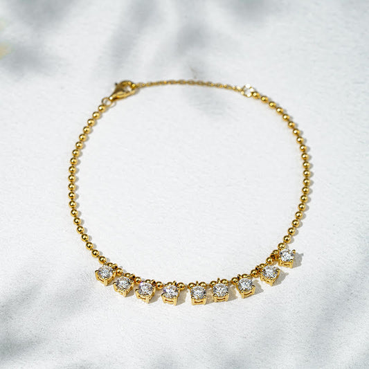 Twilight Cascade Bracelet | 18K White or Yellow Gold Lab Diamond Fringe