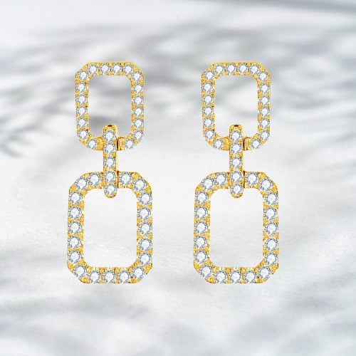 Golden Cipher – 1.37 ct 18K Natural Diamond Link Earrings