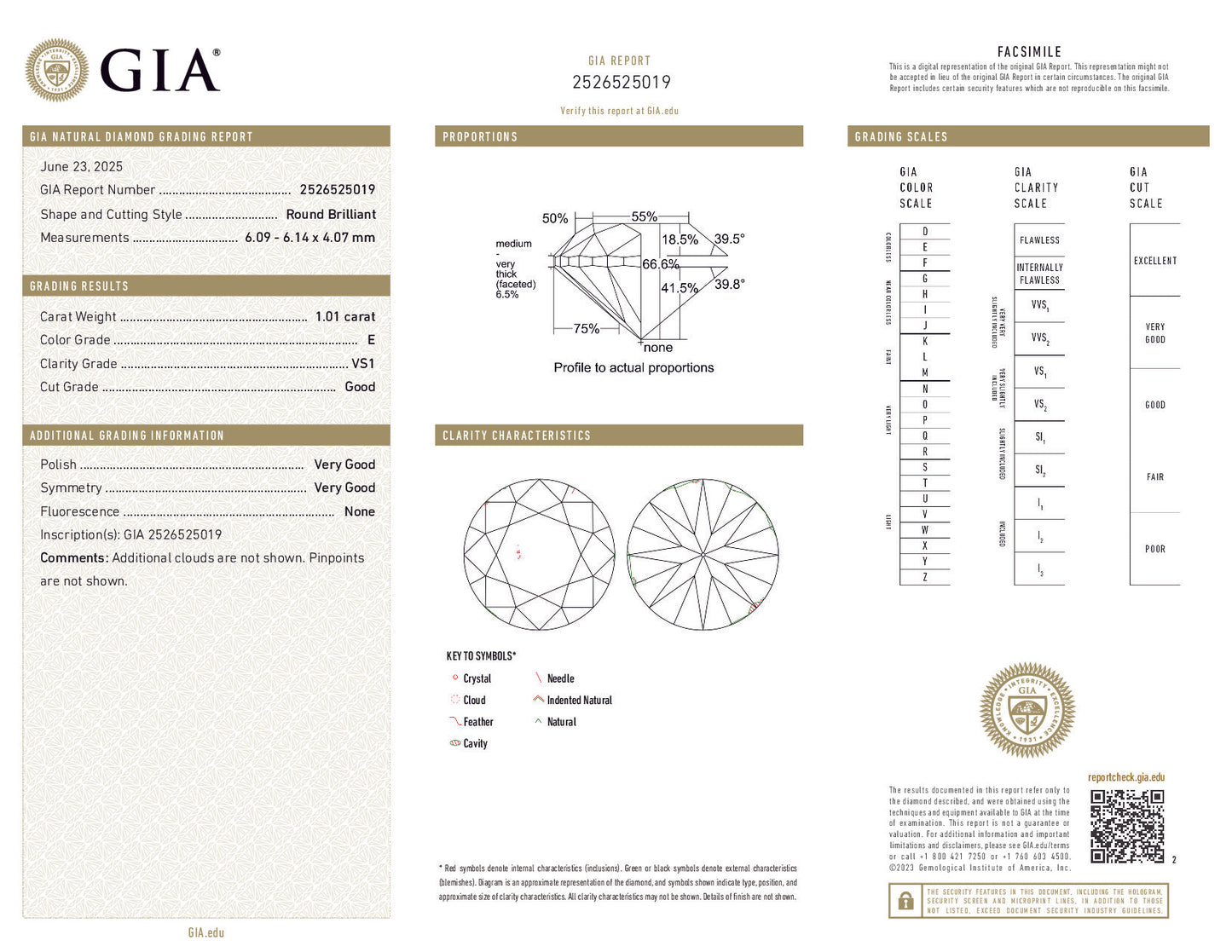 1.01 ct Round Brilliant Diamond — E Color, VS1 Clarity, GIA Certified