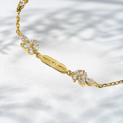 Radiant Curve 18K Yellow Gold Lab Diamond Bracelet | Elegant Adjustable Design