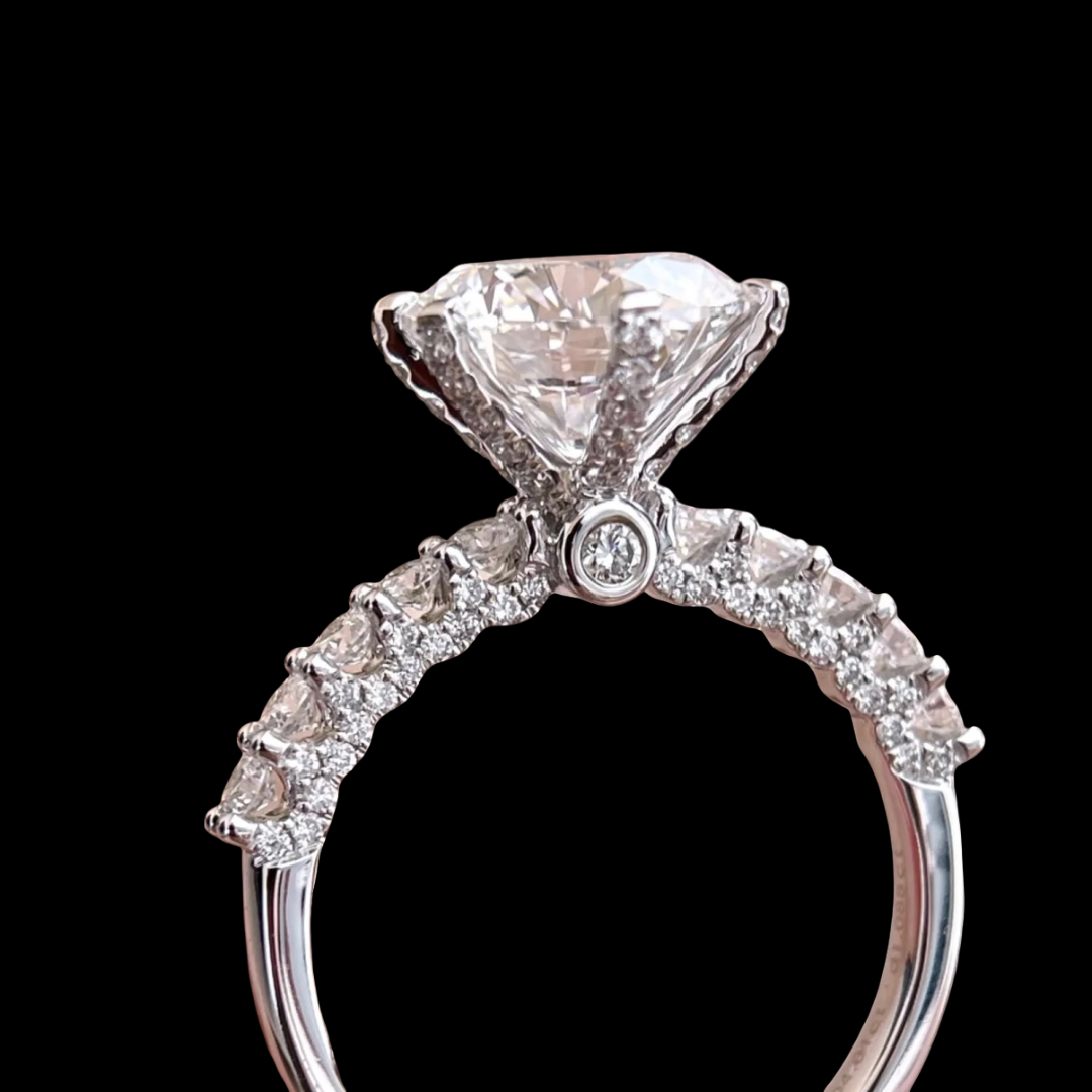 Moonlight Platinum PT950 Semi-Mount Ring – For 3.00 ct Center Stone