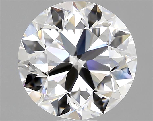 Round cut diamond on a gray background