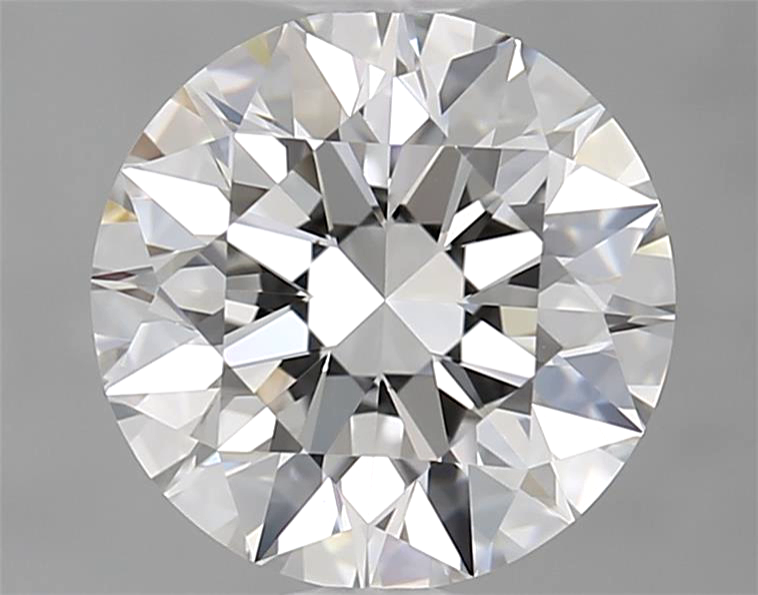 Round cut diamond on a gray background