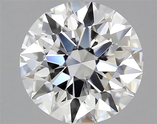 Close-up of a round diamond on a gray background