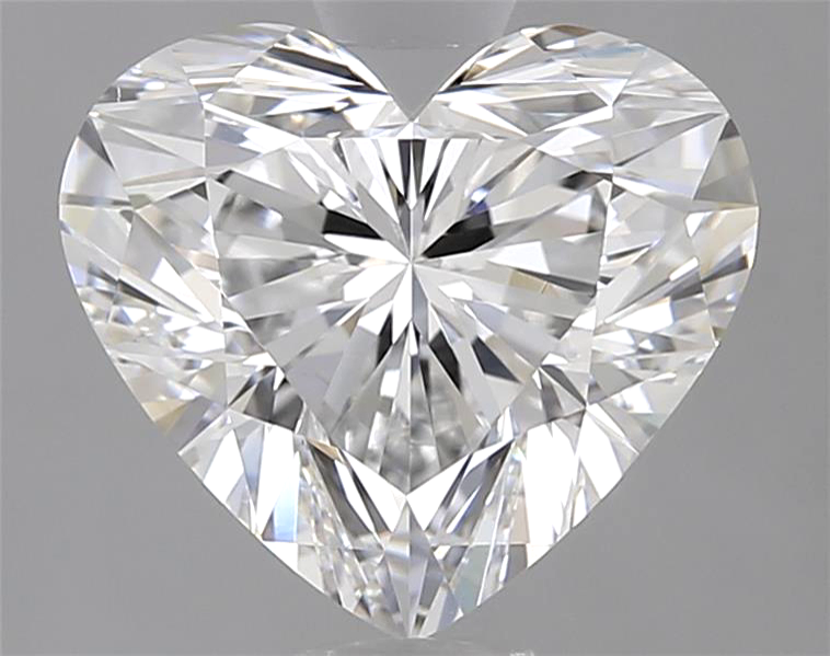 Heart-shaped diamond on a gray background