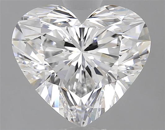 Heart-shaped diamond on a gray background