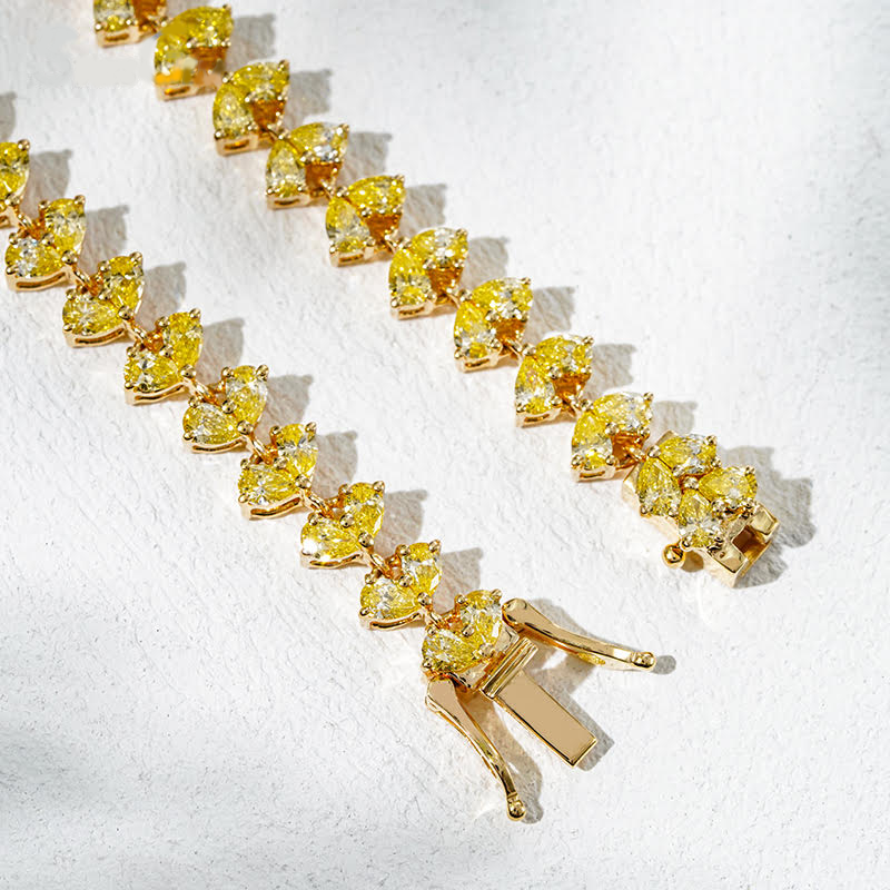 Saffron Spark – 18K Yellow Gold Lab Diamond Bracelet | QOB Jewelry
