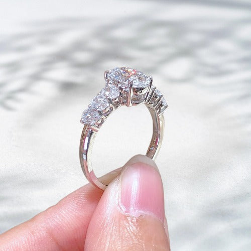 Ice Heir – 18K White Gold Natural Diamond Three-Stone Ring (2.25 ct)