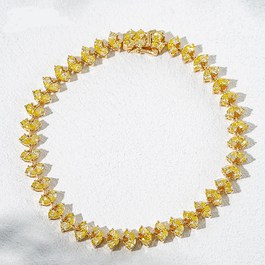 Saffron Spark – 18K Yellow Gold Lab Diamond Bracelet | QOB Jewelry