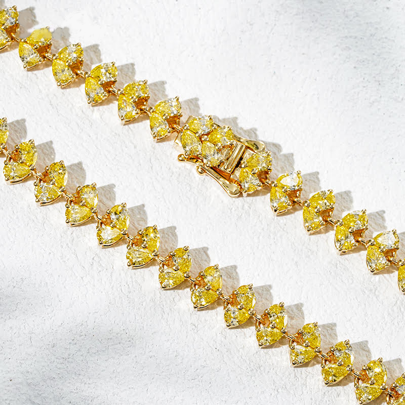 Saffron Spark – 18K Yellow Gold Lab Diamond Bracelet | QOB Jewelry