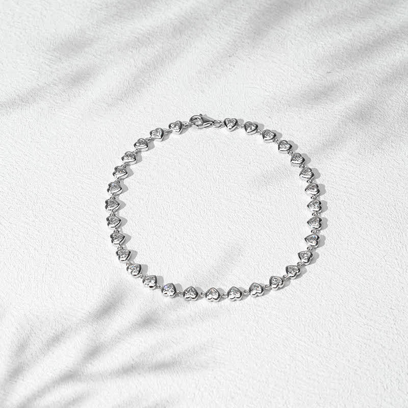 Frosted Rondo – 18K White Gold Lab Diamond Bracelet