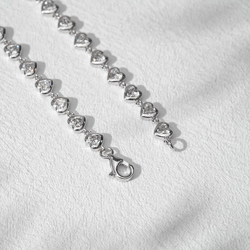 Frosted Rondo – 18K White Gold Lab Diamond Bracelet