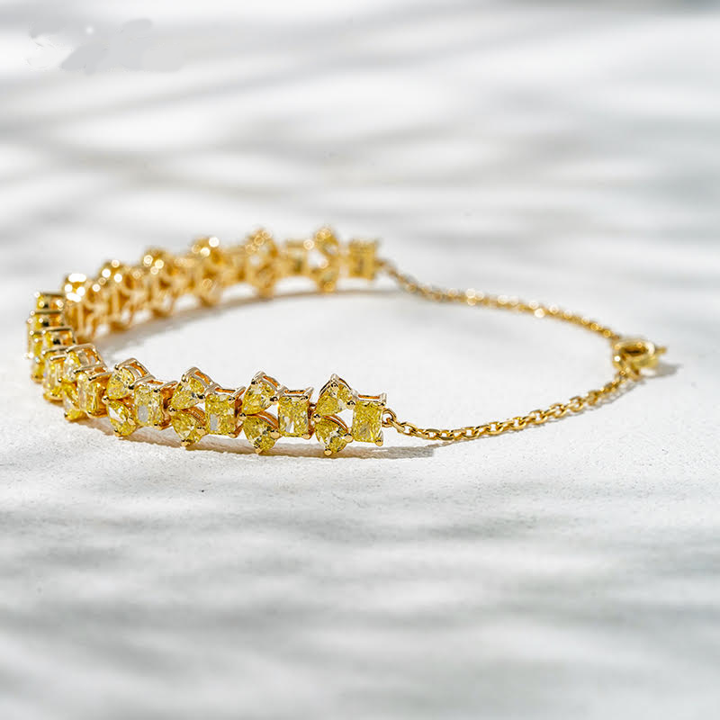 Saffron Linea – 18K Yellow Gold Lab Diamond Bracelet