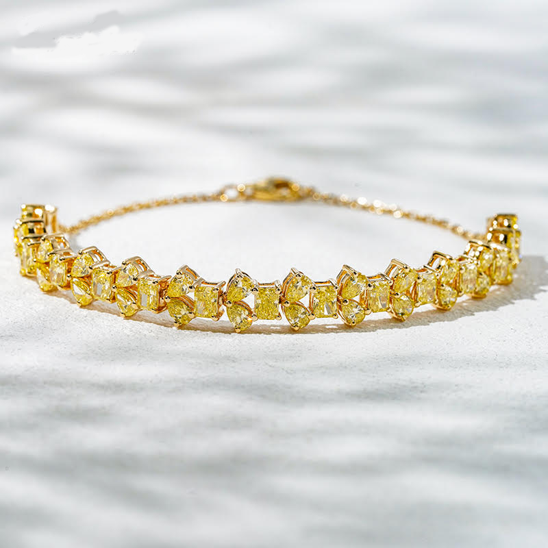 Saffron Linea – 18K Yellow Gold Lab Diamond Bracelet