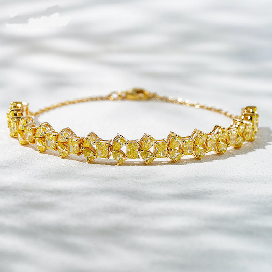 Saffron Linea – 18K Yellow Gold Lab Diamond Bracelet