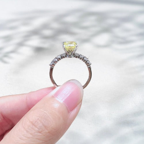 Golden Vice – Platinum Fancy Yellow Natural Diamond Ring (1.2 ct)