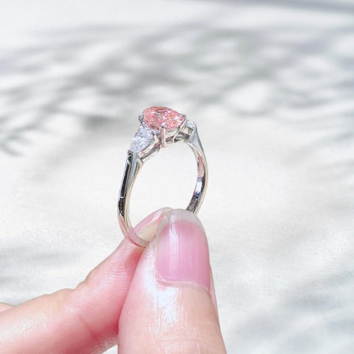 Rosé Vice – Platinum Natural Pink Diamond Three-Stone Ring (1.1 ct)