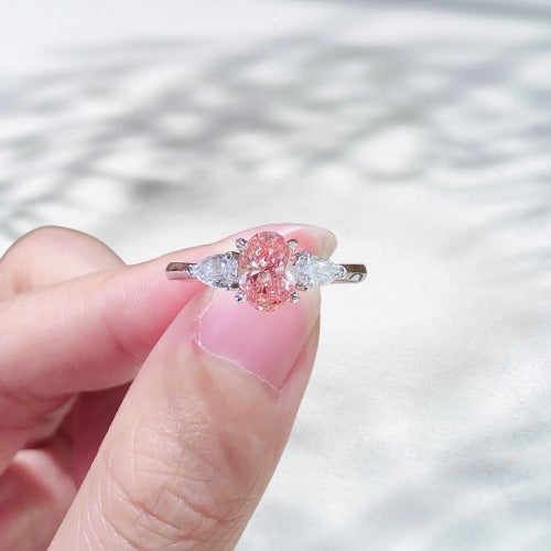 Rosé Vice – Platinum Natural Pink Diamond Three-Stone Ring (1.1 ct)