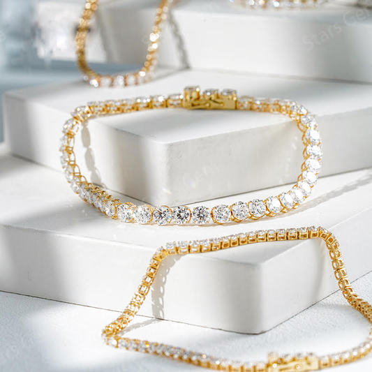 Sundown Line – 18K Yellow Gold Lab Diamond Tennis Bracelet (4.1 mm, ~11.3 ct, 7 in)