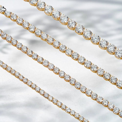 Sundown Line – 18K Yellow Gold Lab Diamond Tennis Bracelet (4.1 mm, ~11.3 ct, 7 in)