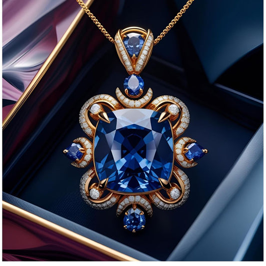 Royal Azure Pendant – 1.75 ct Unheated Burma Sapphire, Sapphires & Diamonds in 18K Gold