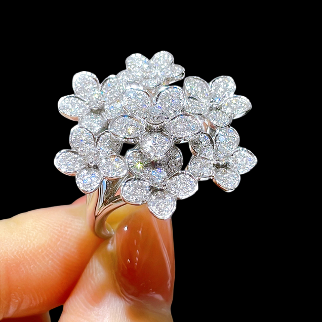 Fleur Blanche Platinum PT950 Diamond Ring – 1.20 ct Total Diamonds
