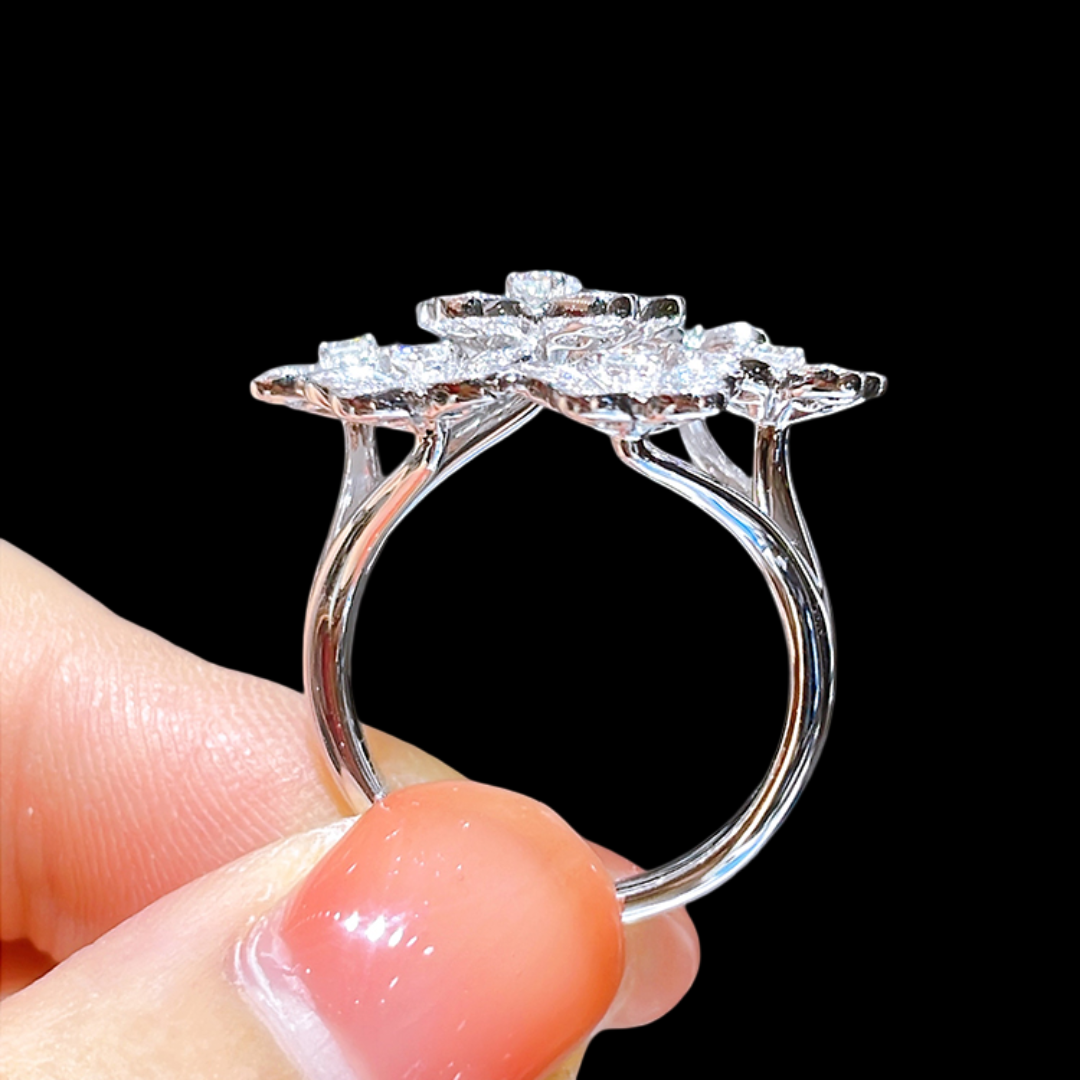 Fleur Blanche Platinum PT950 Diamond Ring – 1.20 ct Total Diamonds
