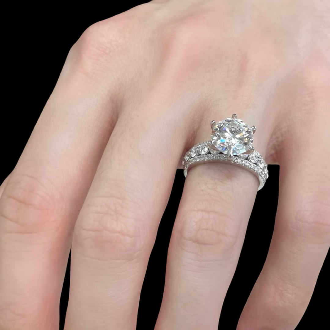 Celestia Platinum PT950 Round Brilliant Diamond Ring – 3.03 ct Center Stone