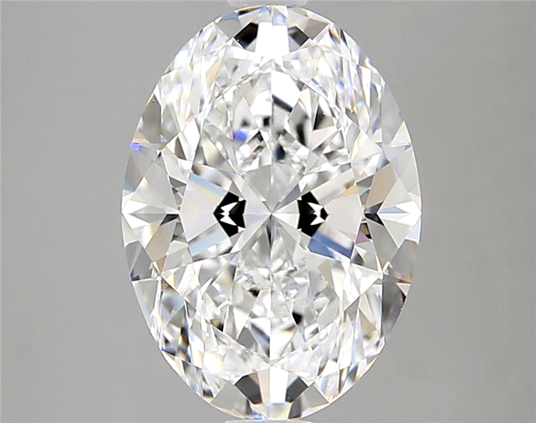 Oval-shaped diamond on a gray background