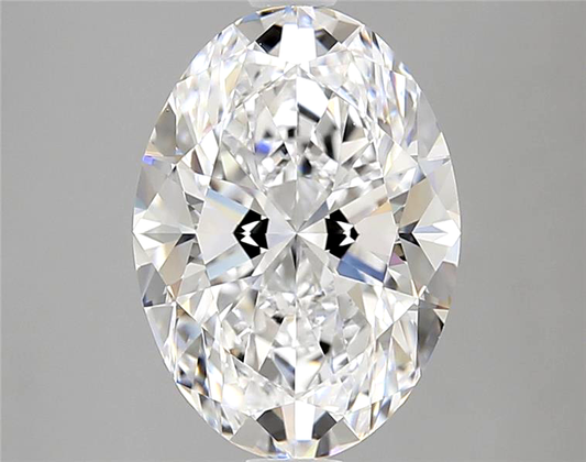 Oval-shaped diamond on a gray background