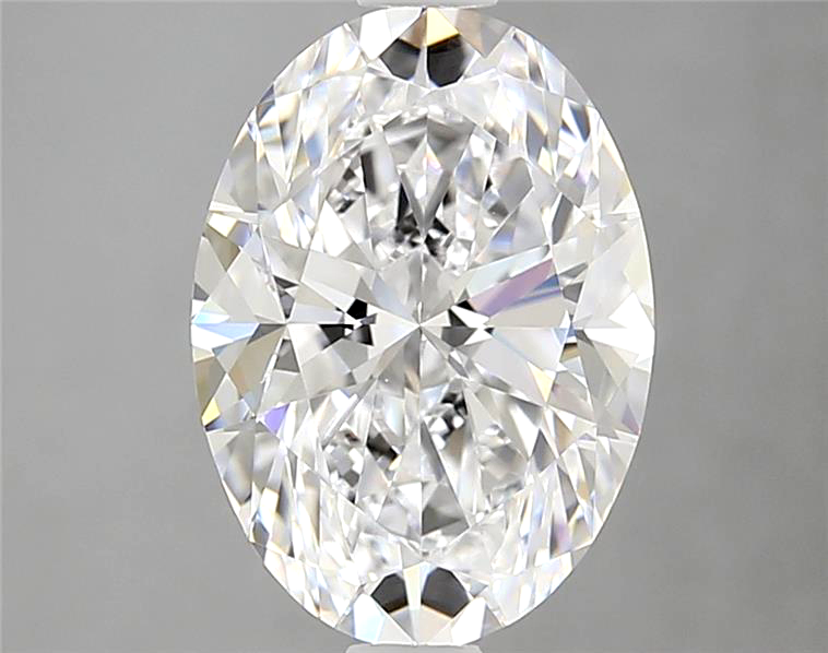 Oval-shaped diamond on a gray background