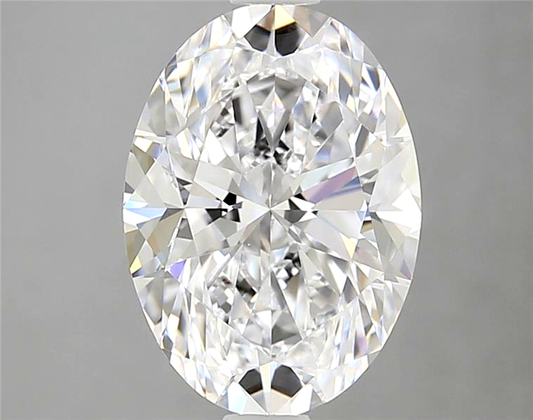 Oval-shaped diamond on a gray background