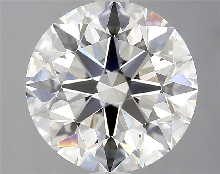 Close-up of a round diamond on a gray background