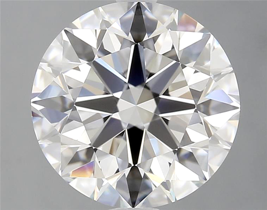 Close-up of a round diamond on a gray background