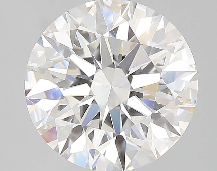 Close-up of a round diamond on a gray background