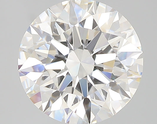 Close-up of a round diamond on a gray background