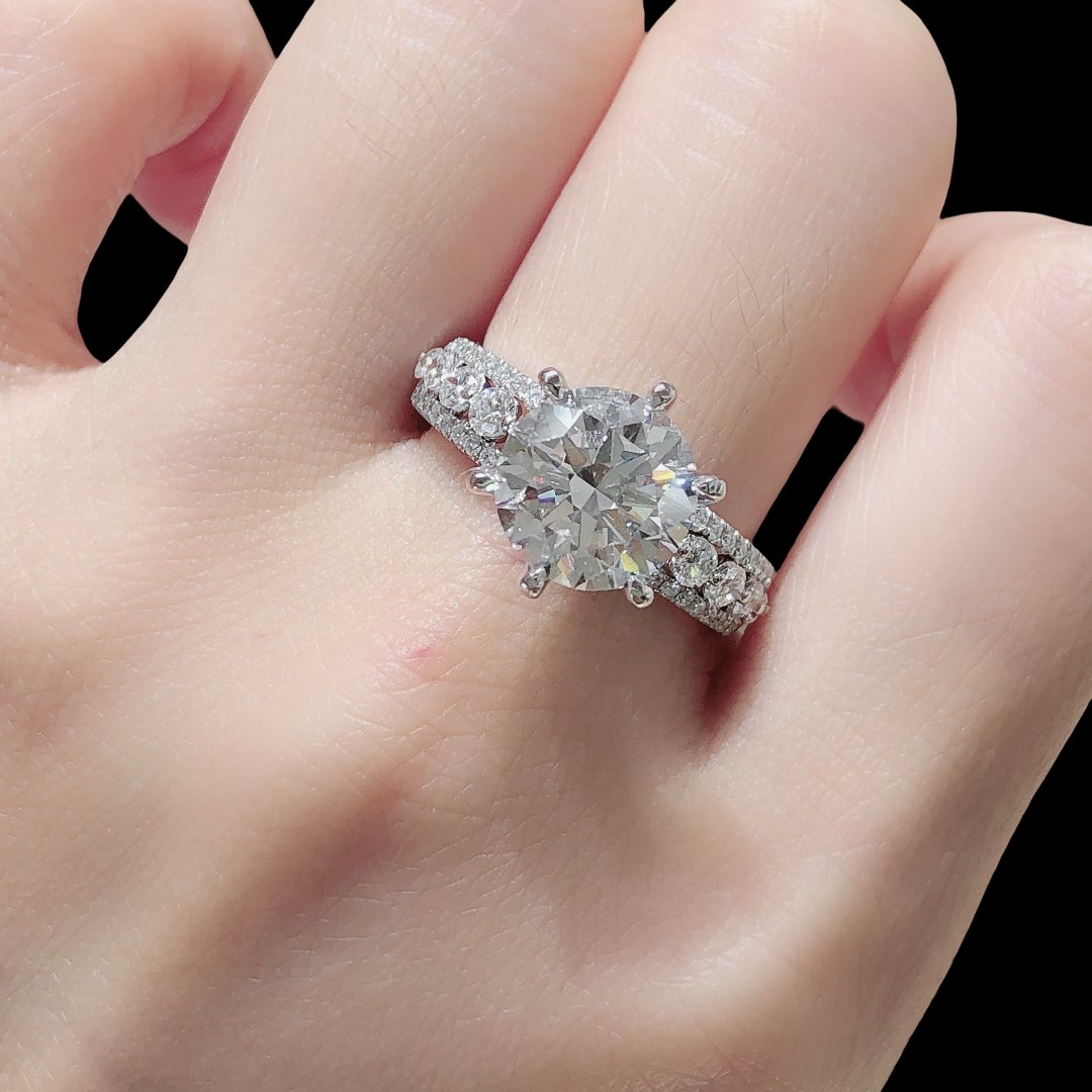 3.03 ct Platinum PT950 Lab Diamond Ring – E Color, VS1 Clarity