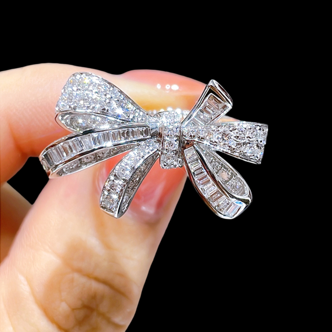 Celeste Bow Platinum PT950 Diamond Ring – 1.25 ct Total Diamonds