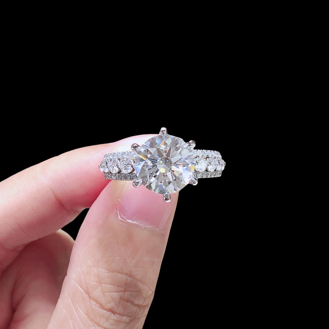3.03 ct Platinum PT950 Lab Diamond Ring – E Color, VS1 Clarity