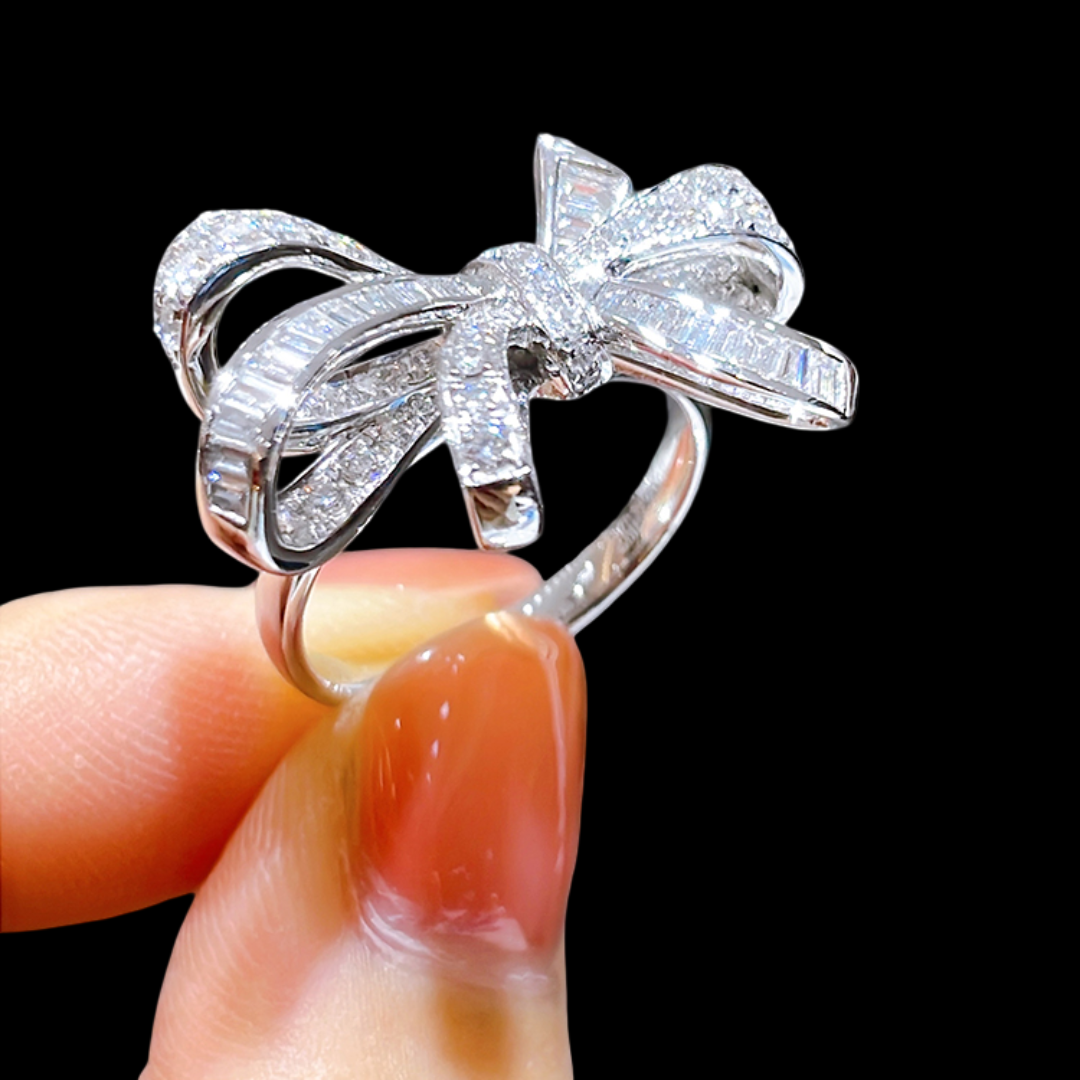 Celeste Bow Platinum PT950 Diamond Ring – 1.25 ct Total Diamonds