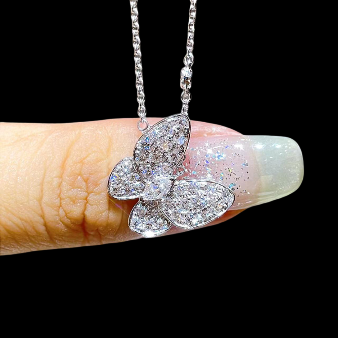 Papillon Platinum PT950 Diamond Pendant Necklace – Butterfly Design