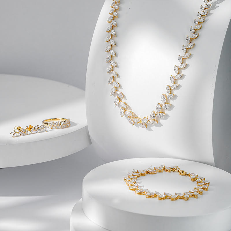 Golden Reverie – 18K Yellow Gold Lab Diamond Tennis Necklace