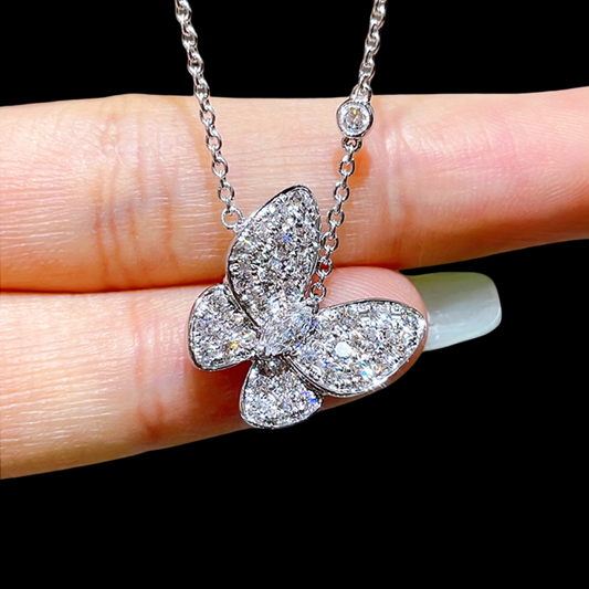 Papillon Platinum PT950 Diamond Pendant Necklace – Butterfly Design