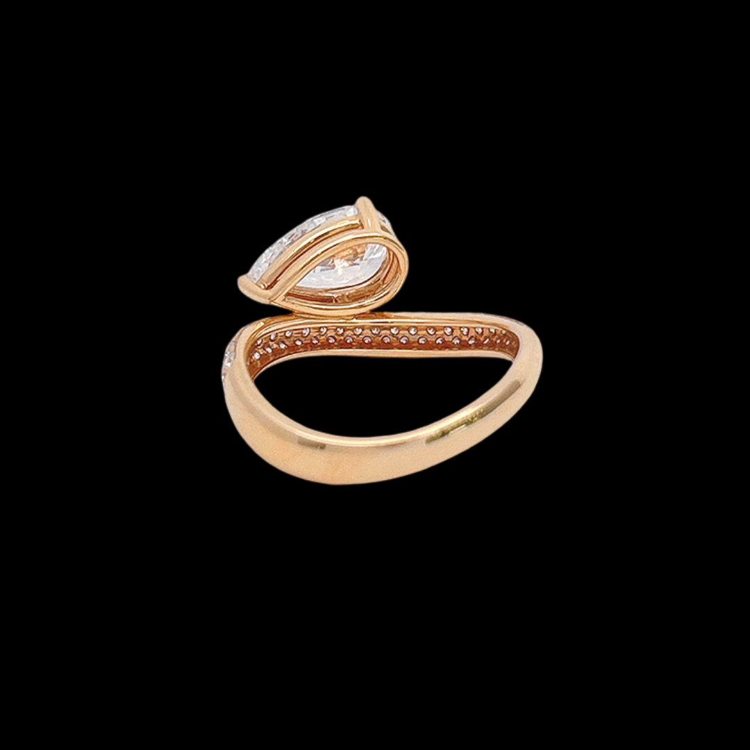 Aurora Flame 18K Rose Gold Diamond Ring – 1.50 ct Center Stone