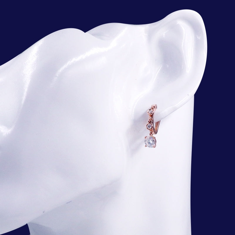 QOB Rose Drop 2.30 ct in 18K Rose Gold Lab Diamond Dangle Earrings