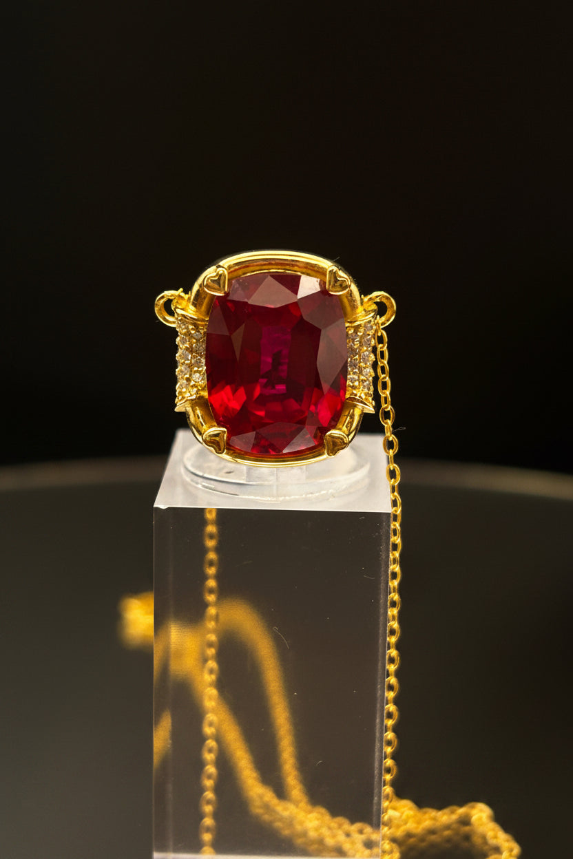 Price For Inquiry - Crimson Statement Necklace