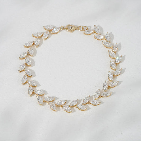Whispering Wheat – 18K Yellow Gold Lab Diamond Bracelet