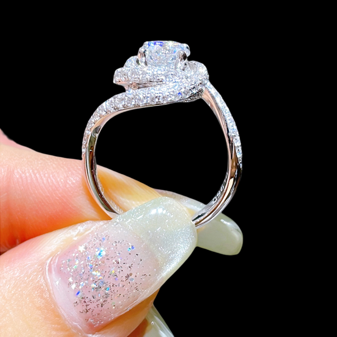 ECLIPSE Platinum PT950 Halo Diamond Ring – 1.01 ct Center Stone